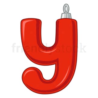 Cartoon christmas capital letter y. PNG - JPG and vector EPS file formats (infinitely scalable). Image isolated on transparent background.