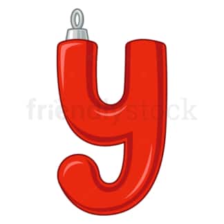 Cartoon christmas lowercase letter y. PNG - JPG and vector EPS file formats (infinitely scalable). Image isolated on transparent background.