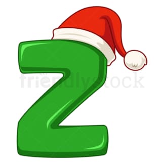 Cartoon christmas capital letter z. PNG - JPG and vector EPS file formats (infinitely scalable). Image isolated on transparent background.