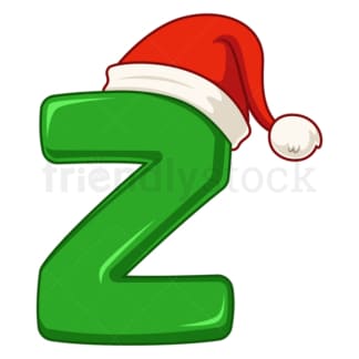 Cartoon christmas lowercase letter z. PNG - JPG and vector EPS file formats (infinitely scalable). Image isolated on transparent background.