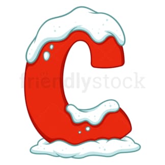 Cartoon christmas capital letter c. PNG - JPG and vector EPS file formats (infinitely scalable). Image isolated on transparent background.