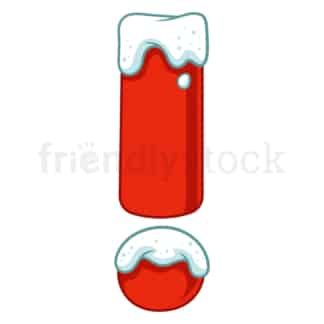 Cartoon christmas exclamation mark. PNG - JPG and vector EPS file formats (infinitely scalable). Image isolated on transparent background.