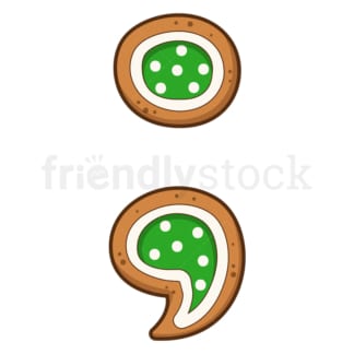 Cartoon christmas semicolon. PNG - JPG and vector EPS file formats (infinitely scalable). Image isolated on transparent background.