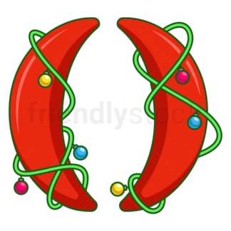 Cartoon christmas round brackets. PNG - JPG and vector EPS file formats (infinitely scalable). Image isolated on transparent background.