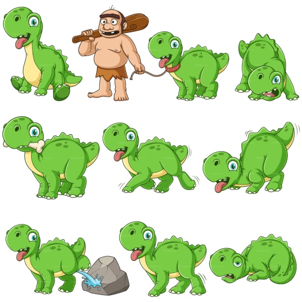 Green dinosaur dog. PNG - JPG and infinitely scalable vector EPS - on white or transparent background.