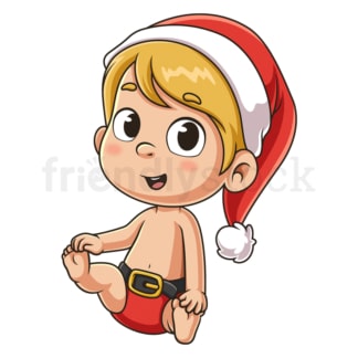 Cartoon baby santa claus. PNG - JPG and vector EPS (infinitely scalable).
