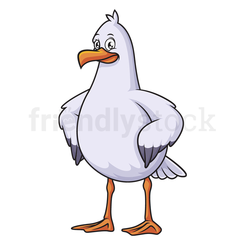 Confident seagull. PNG - JPG and vector EPS (infinitely scalable).