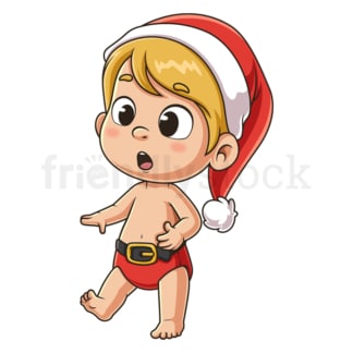 Cartoon baby boy santa first steps. PNG - JPG and vector EPS (infinitely scalable).