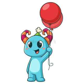 Blue birthday monster. PNG - JPG and vector EPS (infinitely scalable).