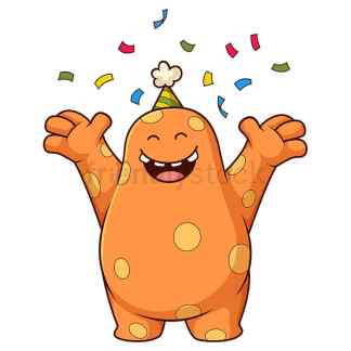 Orange monster birthday party. PNG - JPG and vector EPS (infinitely scalable).