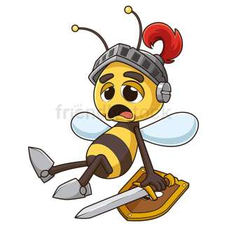 Exhausted guard bee. PNG - JPG and vector EPS (infinitely scalable).