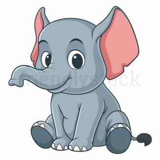 Cute little elephant. PNG - JPG and vector EPS (infinitely scalable).