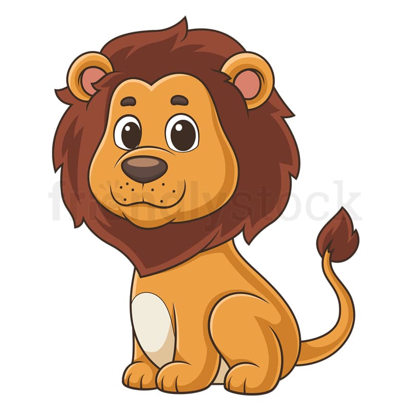 Cute little lion. PNG - JPG and vector EPS (infinitely scalable).